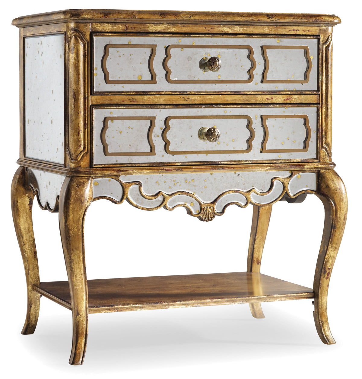 Sanctuary - Mirrored Leg Nightstand - Bling