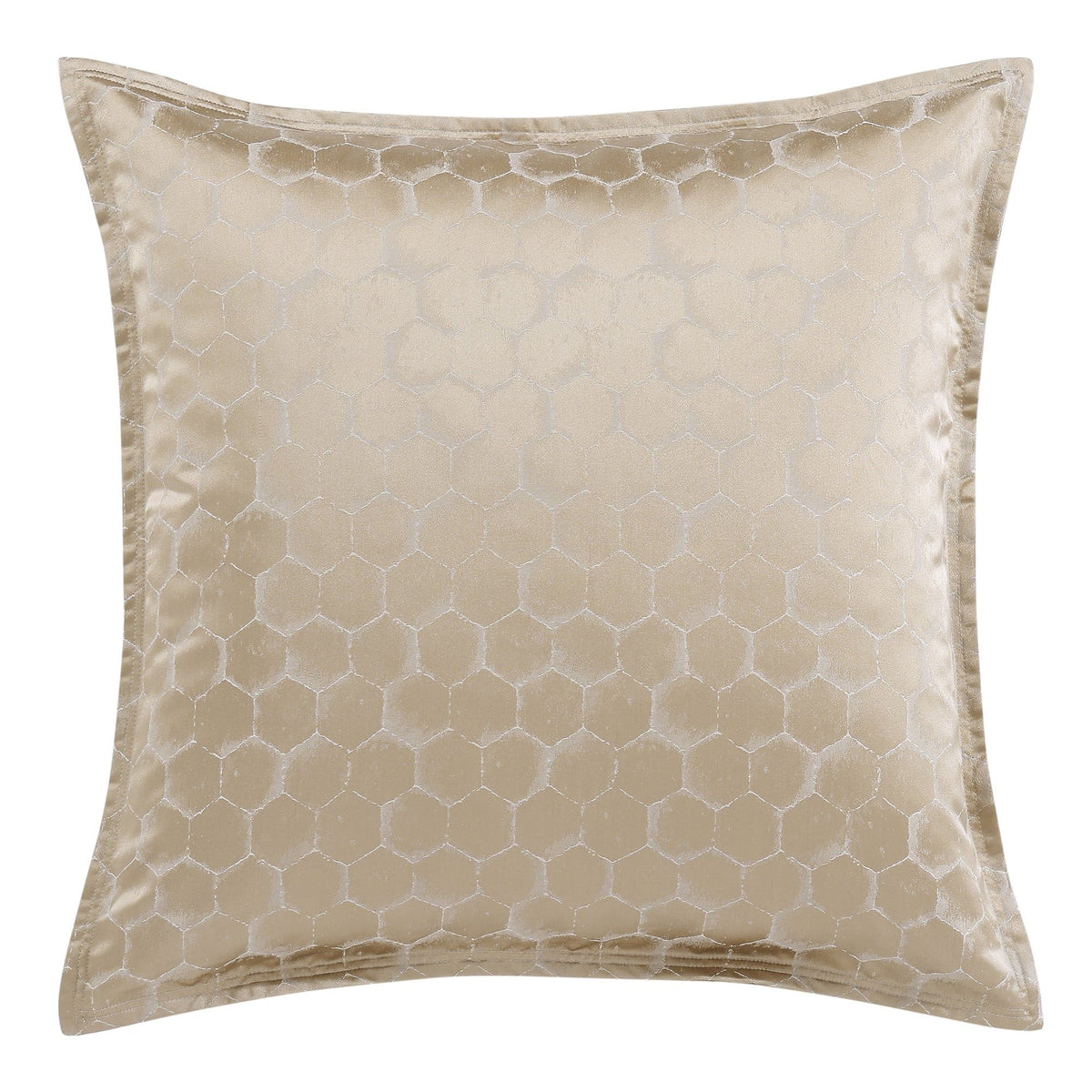 Honeycomb Jacquard Euro Sham, 27" x 27", Light Gold, 1PC