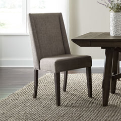 Double Bridge - Upholstered Side Chair - Dark Brown