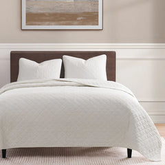 Cotton Comforter Set, Twin, White, 2PC