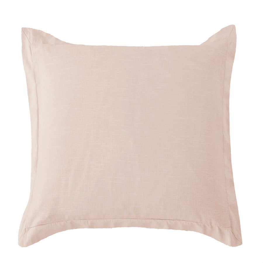 Luna Washed Linen Tailored Euro Sham, 27" x 27", Blush, 1PC