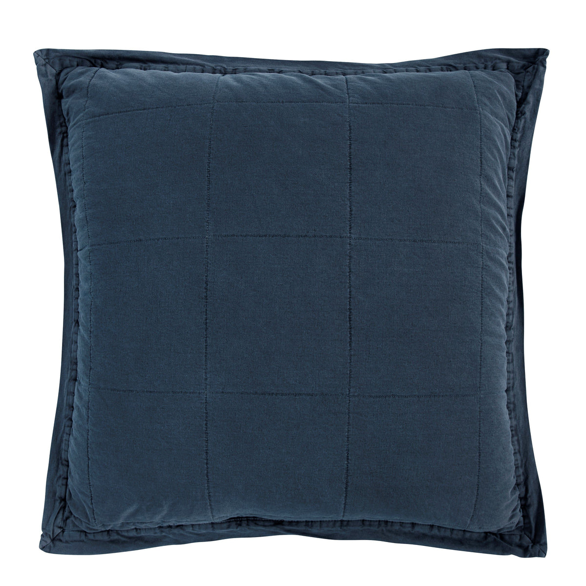 Stonewashed Cotton Canvas Euro Sham, 27" x 27", Denim, 1PC