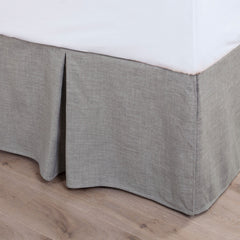 Solid Taupe Faux Linen Bed Skirt, King, 1PC