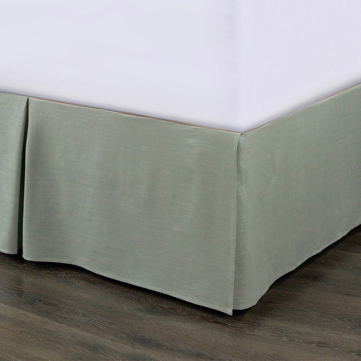 Hera Washed Linen Tailored Bed Skirt, King, Sage, 1PC