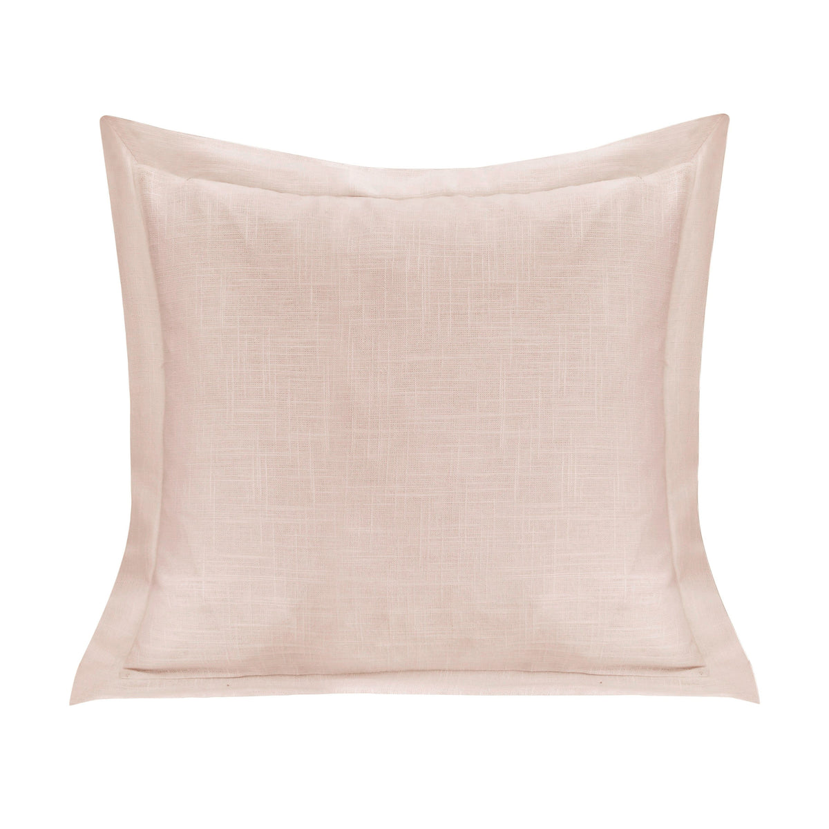 Luna Single Flanged Washed Linen Pillow, 20" x 20", Blush, 1PC