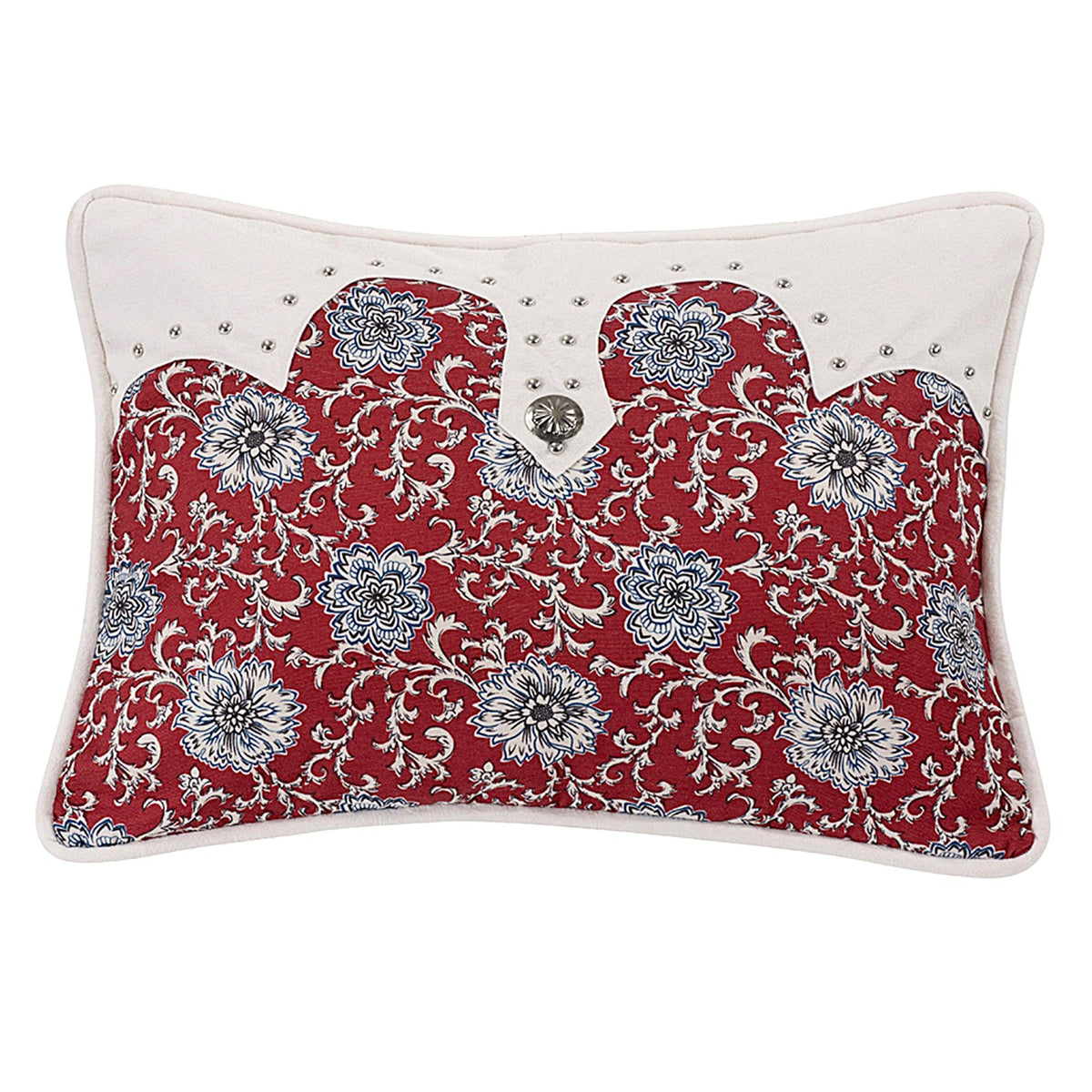 Oblong Floral Concho Pillow, 16" x 21"
