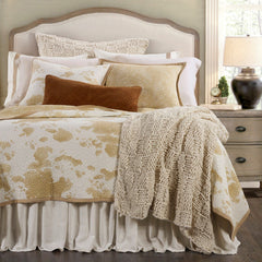 Elsa Cowhide Reversible Quilt Set, King, Light Tan, 3PC