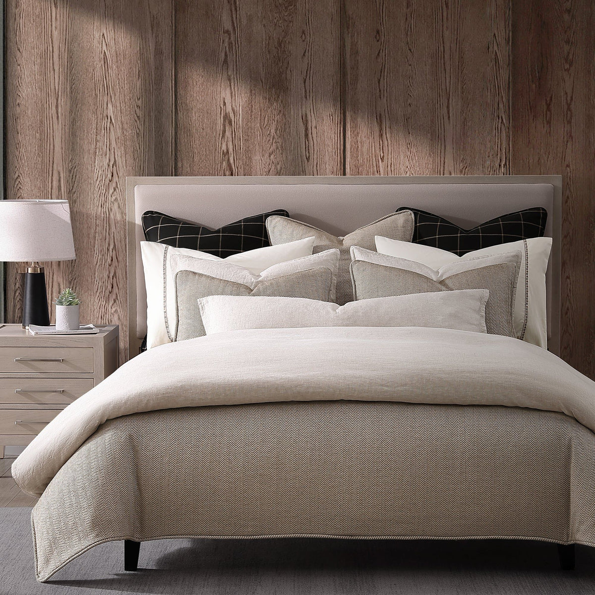 Chenille Herringbone Comforter Set, Super King, Sand, 3PC