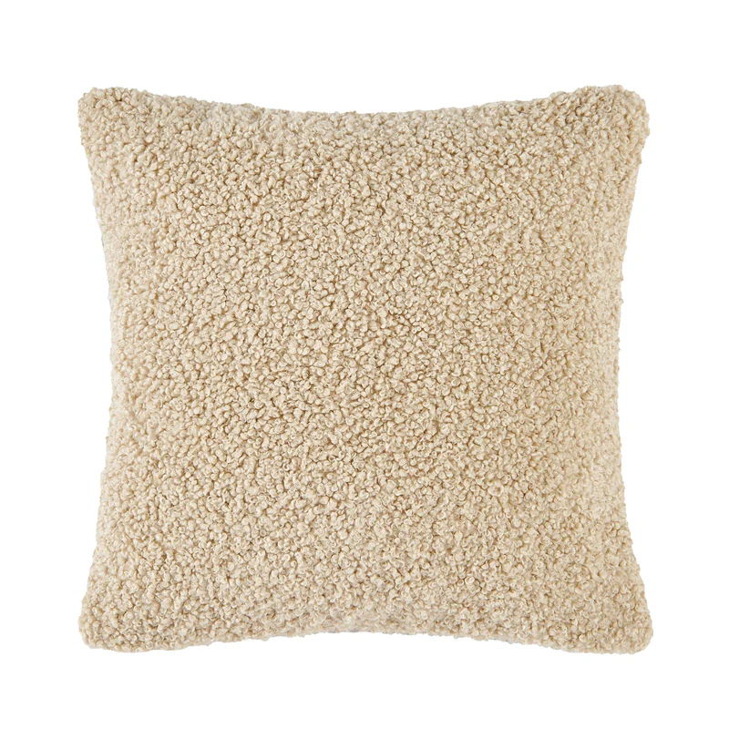 Teddy Pillow with Down Insert, 18" x 18", Cream, 1PC