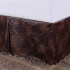 Brown Faux Leather Bed Skirt, Twin, 1PC