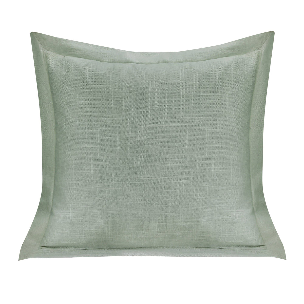 Luna Single Flanged Washed Linen Pillow, 20" x 20", Sage, 1PC