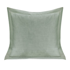 Luna Single Flanged Washed Linen Pillow, 20" x 20", Sage, 1PC