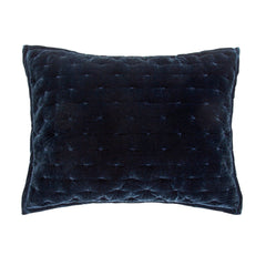Stella Faux Silk Velvet Pillow Sham, 21" x 34", Midnight Blue, 1PC