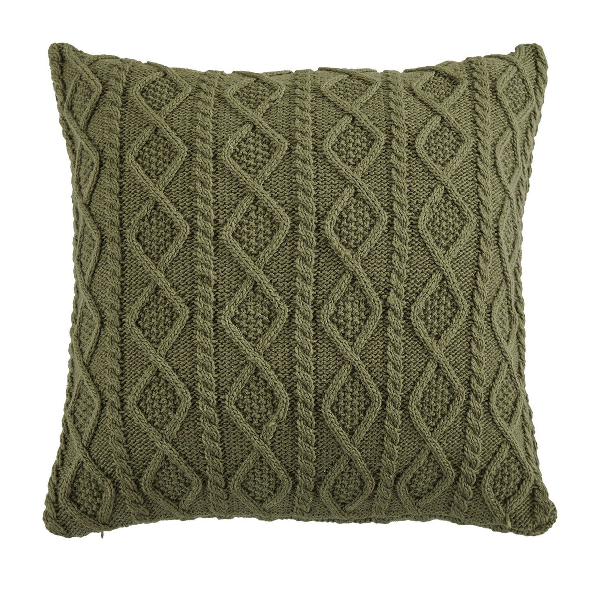 Cable Knit Soft Diamond Euro Sham, 26" x 26", Sage Green, 1PC