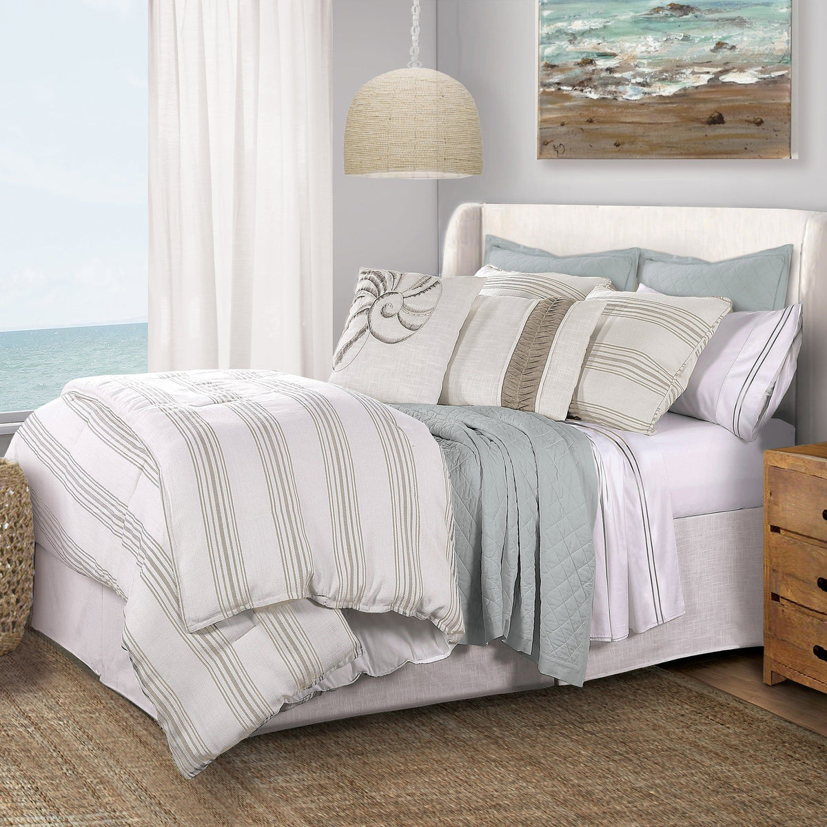Prescott Comforter Set, Super Queen, Taupe, 3PC