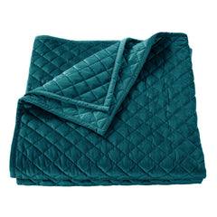 Velvet Diamond Quilt, Twin, Teal, 1PC