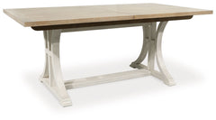 Shaybrock - Antique White / Brown - Rectangular Dining Room Extension Table