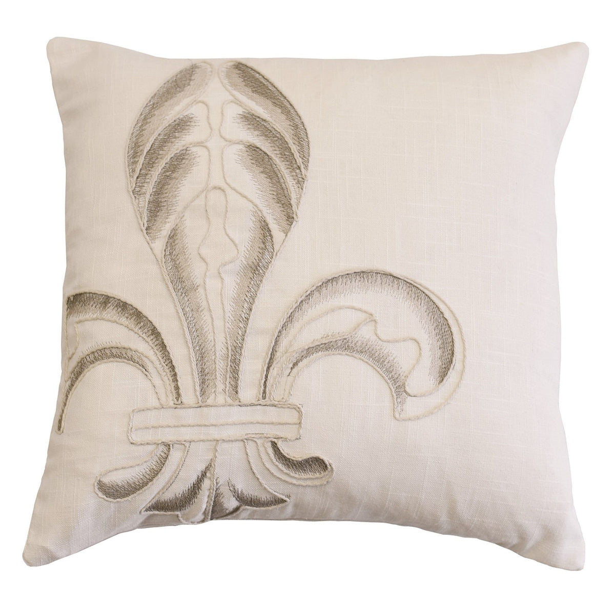Embroidery Fleur De Lis Pillow, 18" X 18", 1PC
