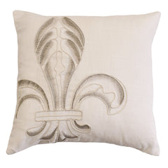 Embroidery Fleur De Lis Pillow, 18" X 18", 1PC