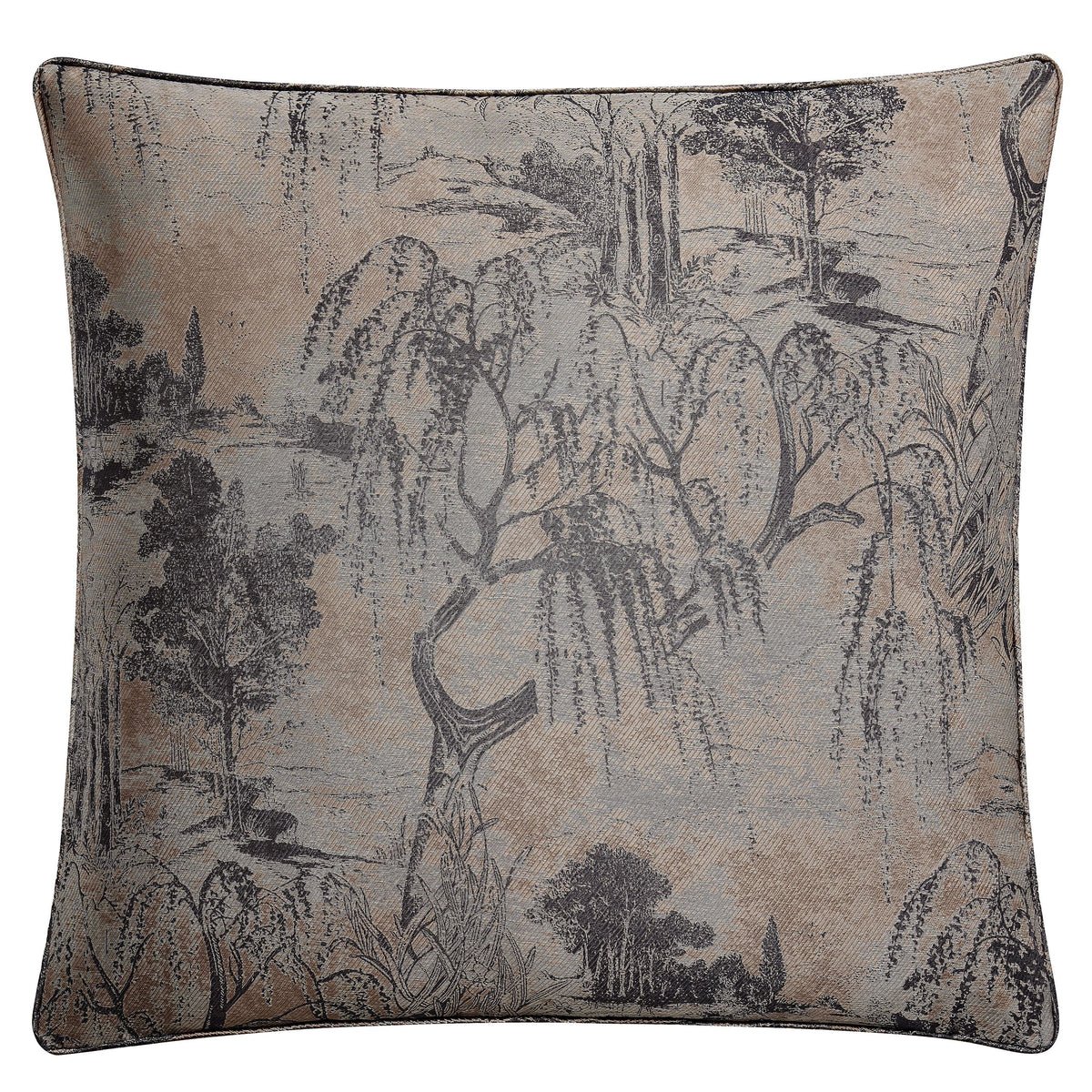Pastoral Jacquard Euro Sham, 27" x 27, Rose Gold, 1PC