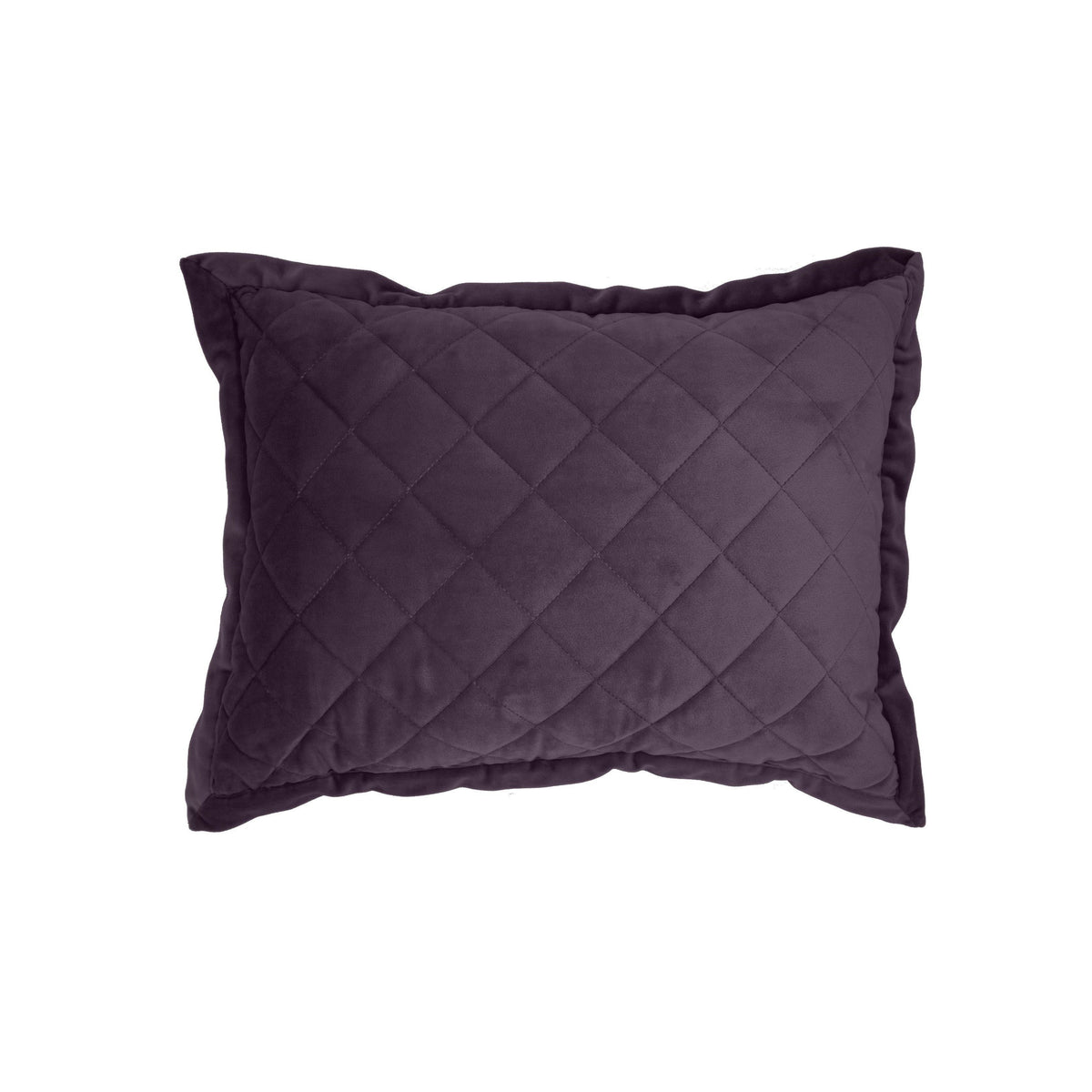 Velvet Diamond Quilted Boudoir Pillow, 12" x 16", Amethyst, 1PC