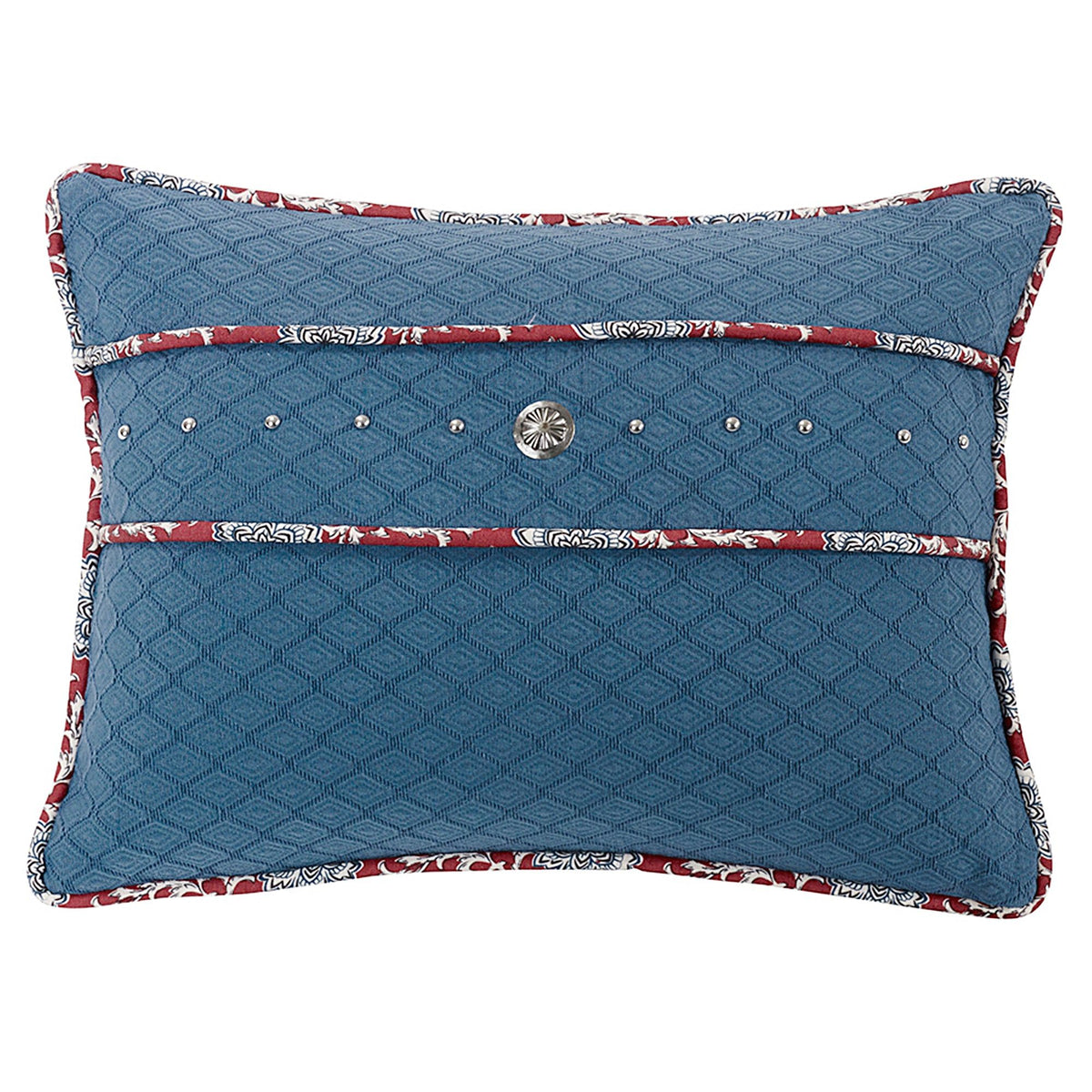 Blue Concho & Stud Trim Pillow, 16" x 21"