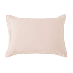 Hera Washed Linen Tailored Pillow Sham, 21" x 27", Blush, 1PC