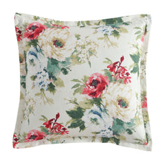 Peony Washed Linen Flanged Euro Sham, 27" x 27", Blossom, 1PC