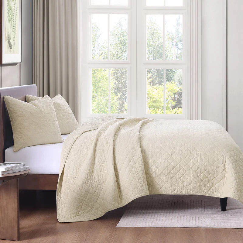 Cotton Comforter Set, King, Prairie Tan, 3PC