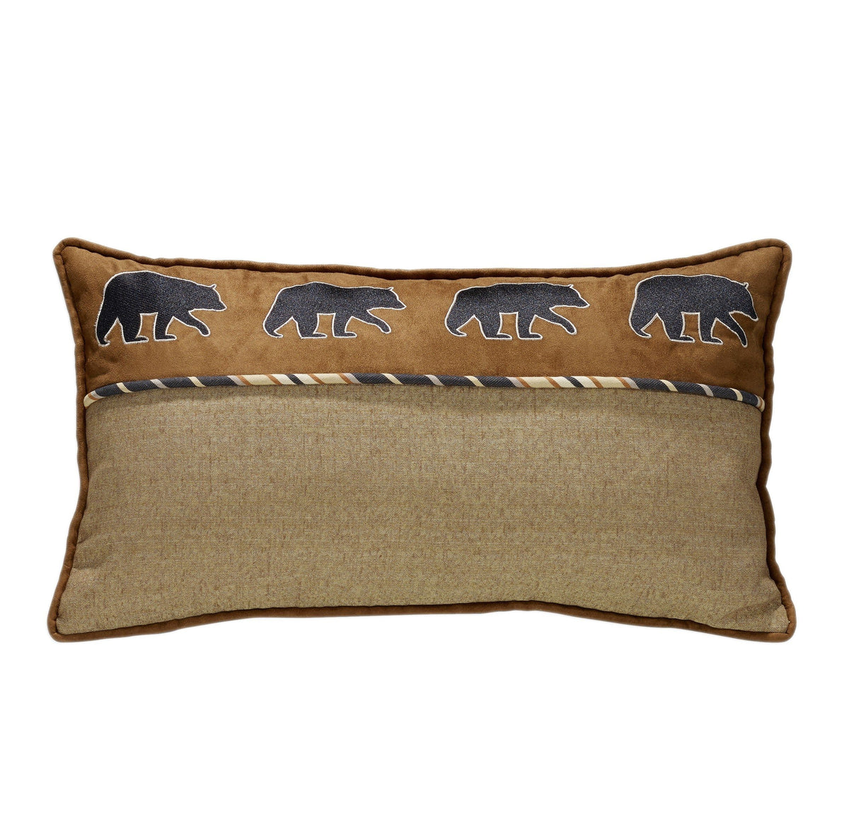 Ashbury Black Bear Lumbar Pillow, 15" x 27", 1PC