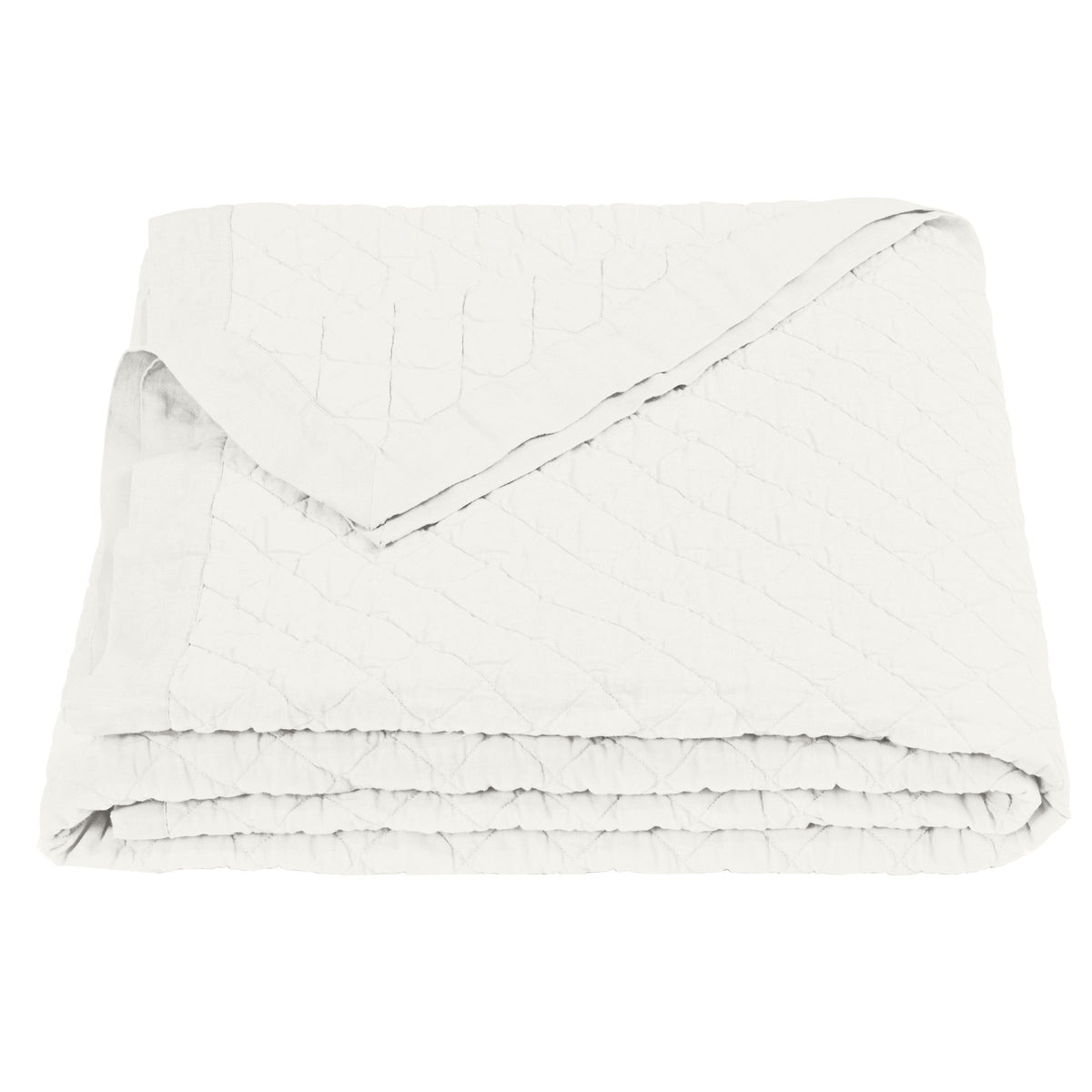 Linen Cotton Diamond Quilt, Full/Queen, Vintage White, 1PC