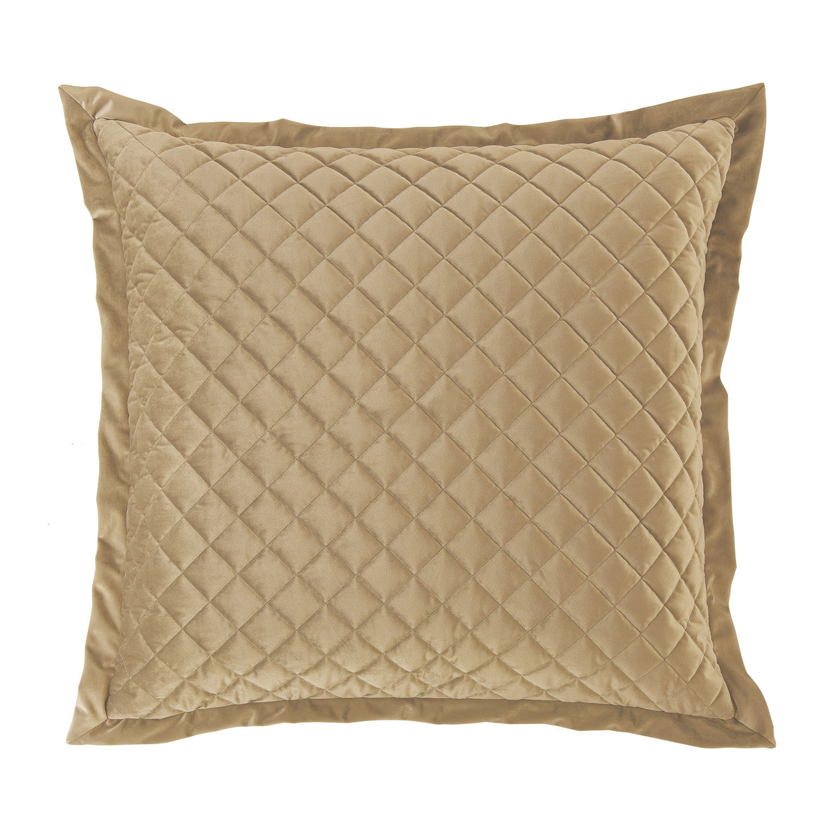 Velvet Diamond Quilted Euro Sham, 27" x 27", Oatmeal, 1PC