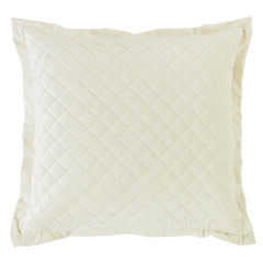 Velvet Diamond Quilted Euro Sham, 27" x 27", Cream, 1PC