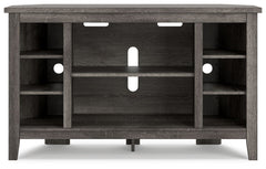 Arlenbry - Gray - Corner TV Stand/Fireplace Opt