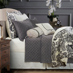 Augusta Toile Duvet Cover Set, Super King, Gray, 7PC