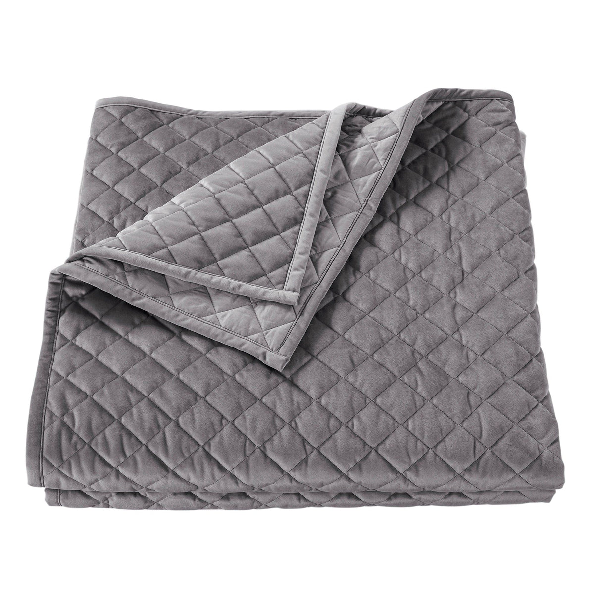 Velvet Diamond Quilt, Full/Queen, Gray, 1PC