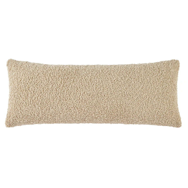 Teddy Lumbar Pillow with Down Insert, 14" x 36", Cream, 1PC