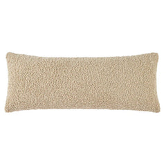 Teddy Lumbar Pillow with Down Insert, 14" x 36", Cream, 1PC