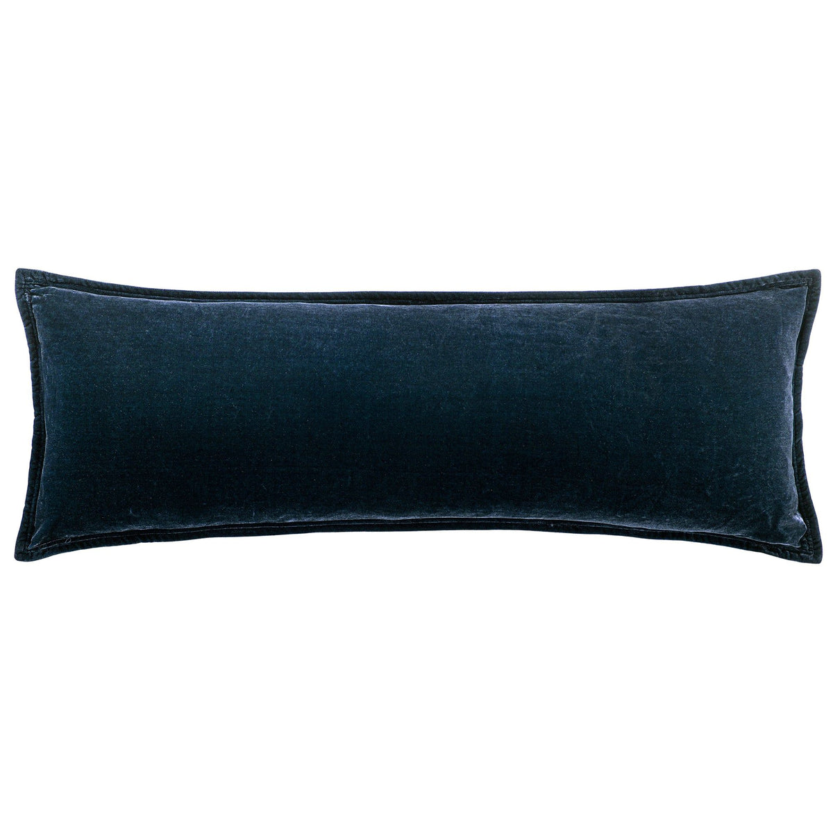 Stella Faux Silk Velvet Long Lumbar Pillow, 14" x 42", Midnight Blue, 1PC