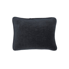 Stonewashed Cotton Velvet Boudoir Pillow, 12" x 16", Navy, 1PC