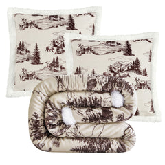 White Pine Campfire Sherpa Throw Set, 3PC