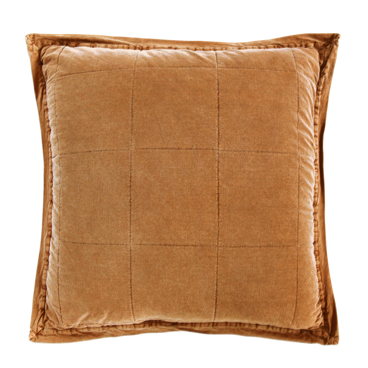Stonewashed Cotton Canvas Euro Sham, 27" x 27", Terracotta, 1PC