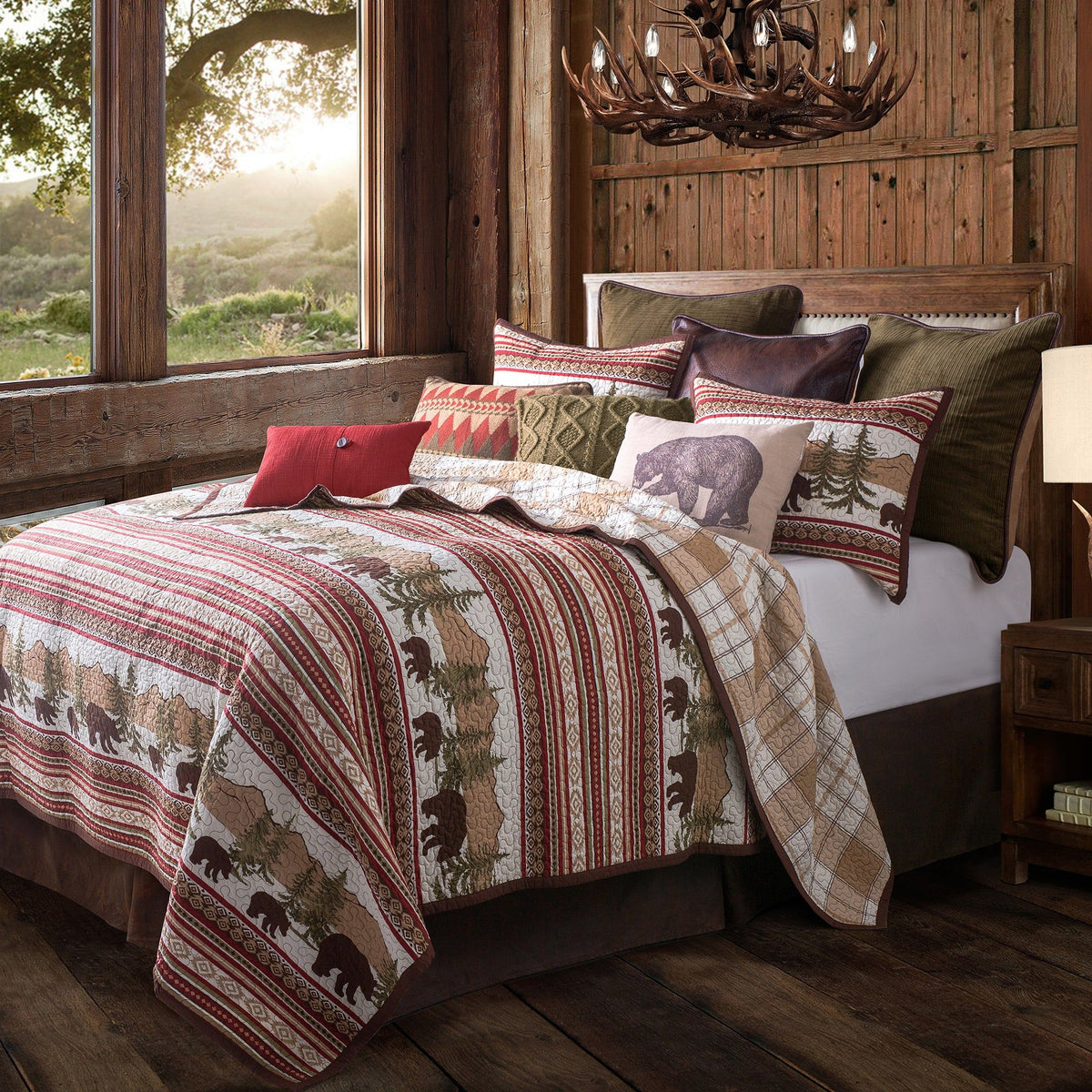 Bear Trail Reversible Quilt Set, Twin, 2PC