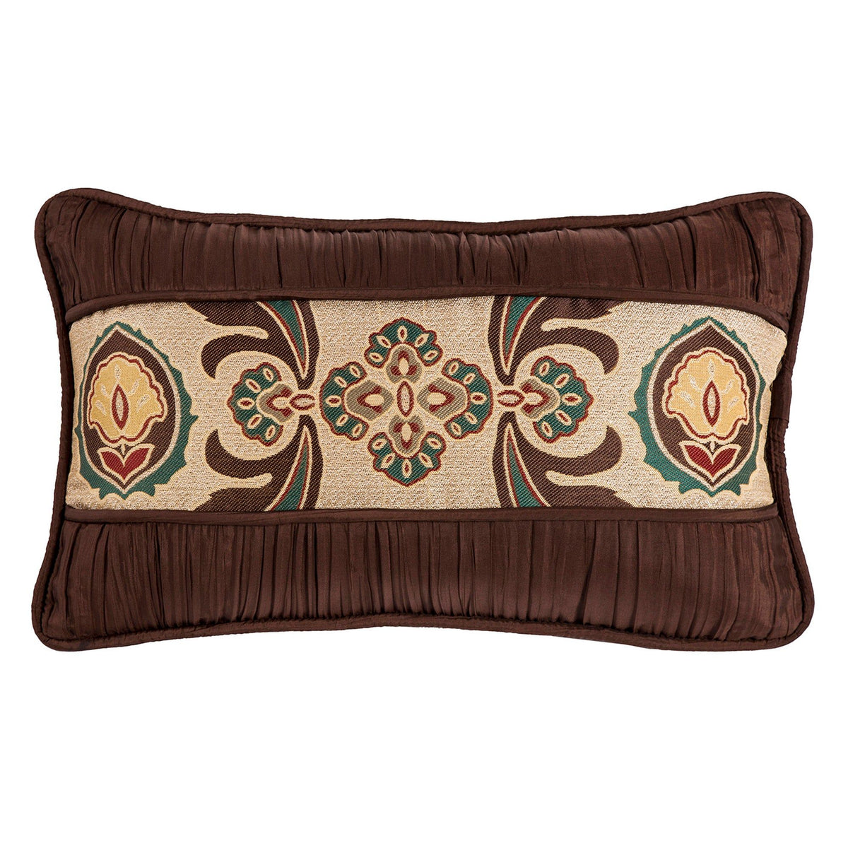 Loretta Batiste Rouching Detailed Pillow, 12" x 19", 1PC