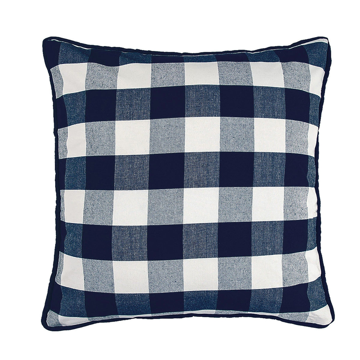 Camille Buffalo Check Euro Sham, 27" x 27", Navy, 1PC