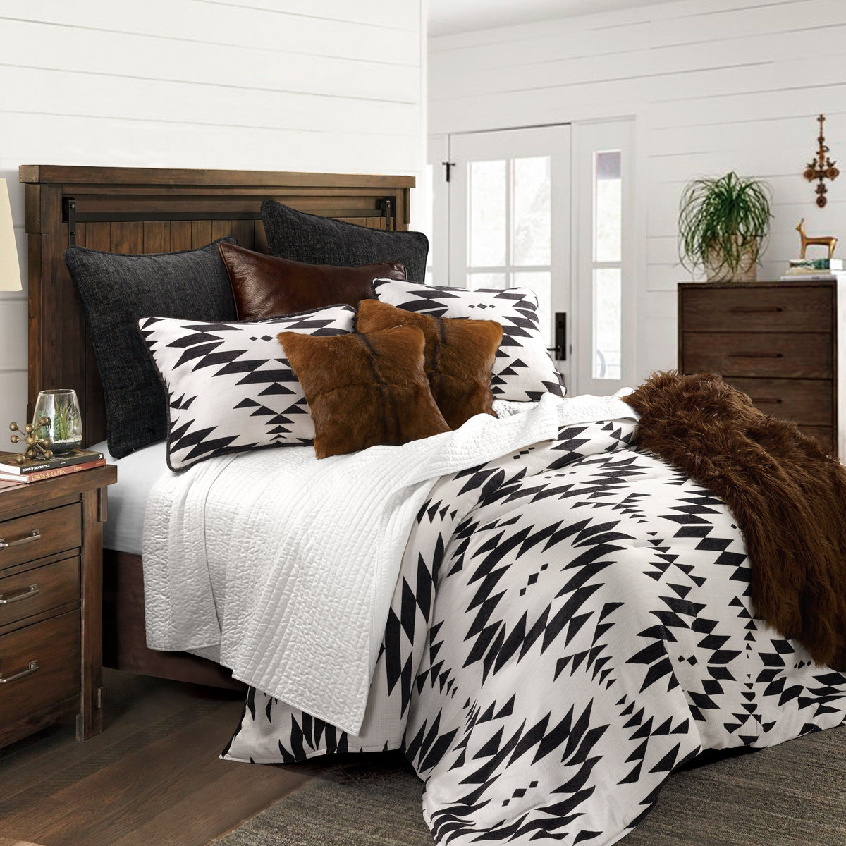 Amelia Aztec Comforter Set, Super King, 3PC