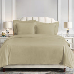 Velvet Duvet Cover Set, Super Queen, Oatmeal, 3PC
