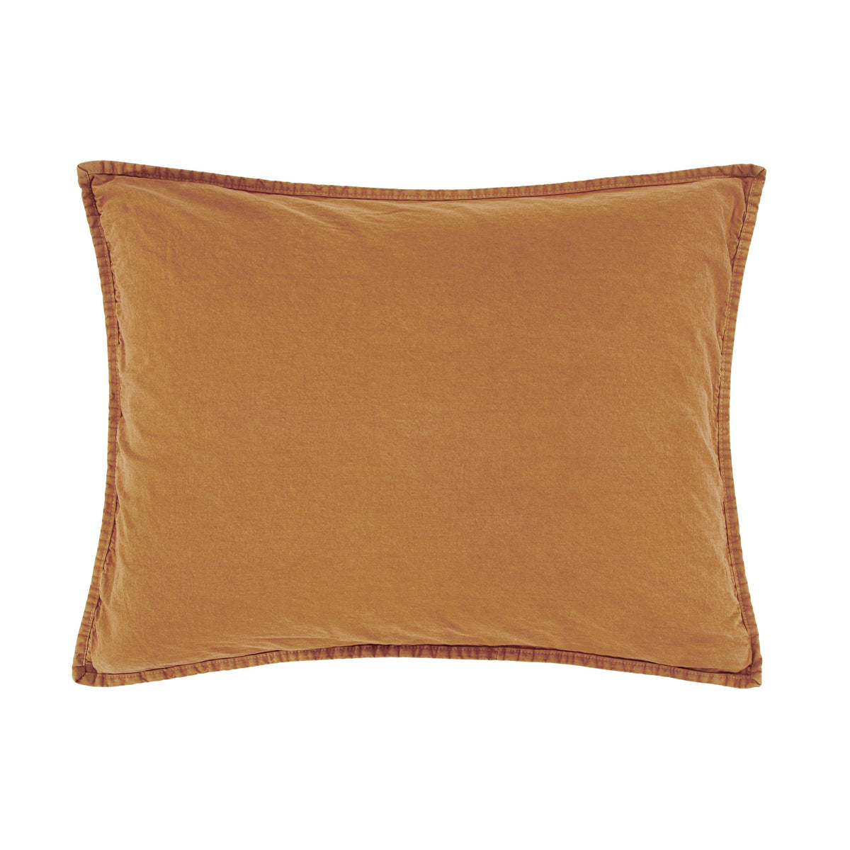 Stonewashed Cotton Canvas Pillow Sham, 21" x 27", Terracotta, 1PC