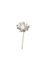 White and Grey Floral with Bud
