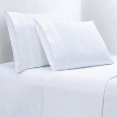 Embroidered Border Sheet Set, Twin XL, White, 3PC